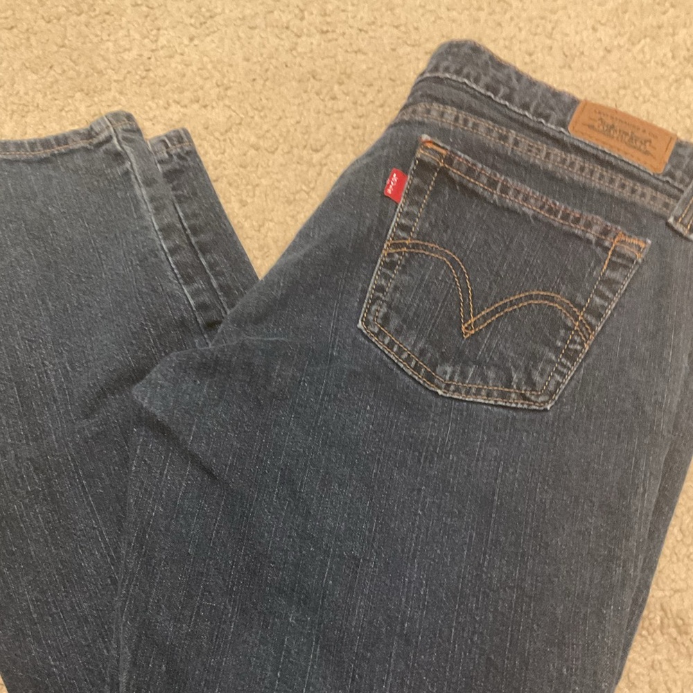 Levi's 545 Low Rise Skinny Dark Blue Straight Jeans